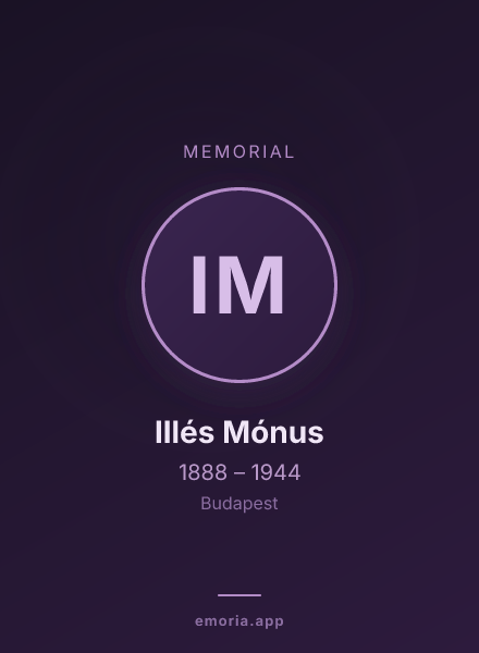 Memorial portrait of Illés Mónus