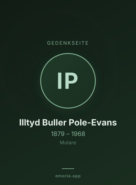 Gedenkportrait von Illtyd Buller Pole-Evans