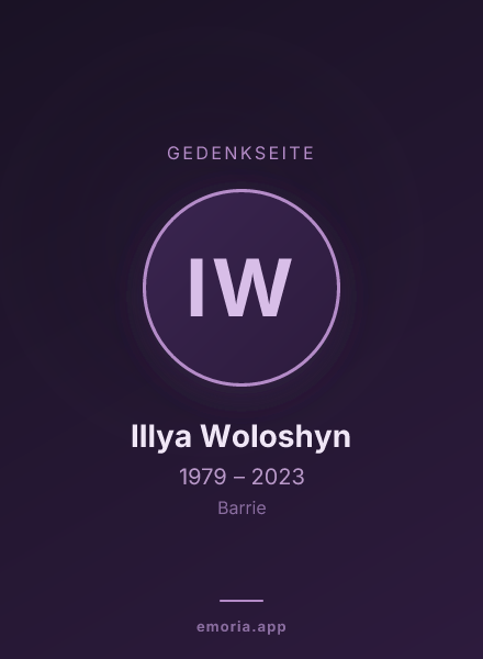 Gedenkportrait von Illya Woloshyn