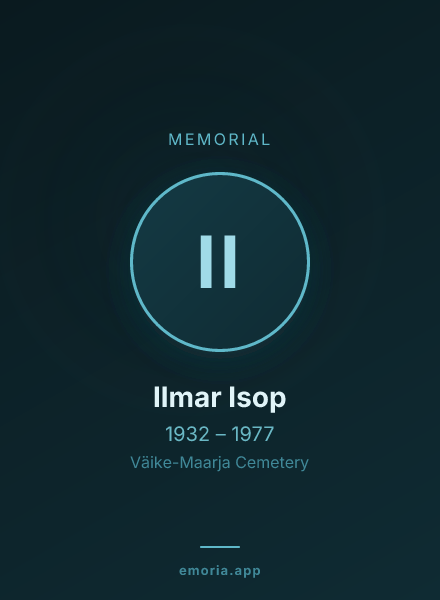 Memorial portrait of Ilmar Isop