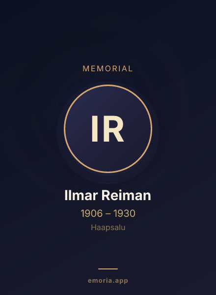 Memorial portrait of Ilmar Reiman
