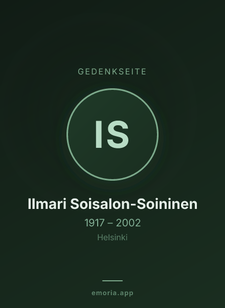 Gedenkportrait von Ilmari Soisalon-Soininen