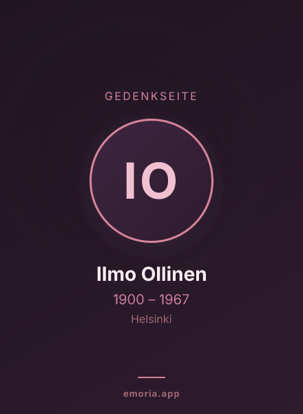 Gedenkportrait von Ilmo Ollinen