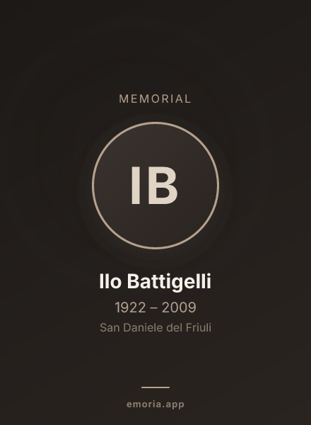 Memorial portrait of Ilo Battigelli