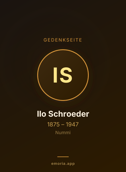 Gedenkportrait von Ilo Schroeder