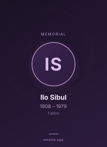 Memorial portrait of Ilo Sibul