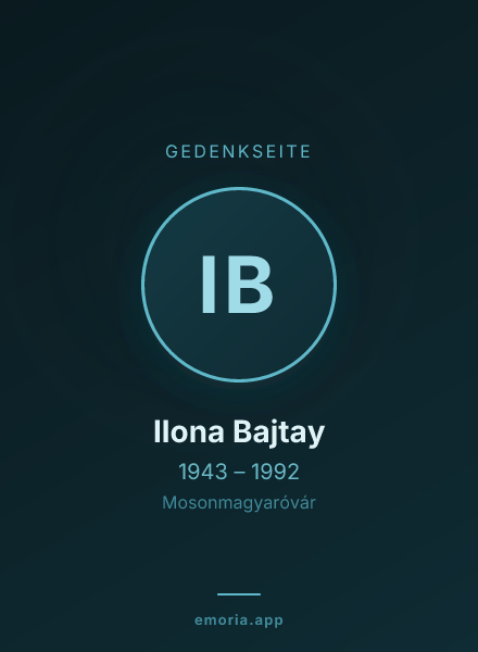 Gedenkportrait von Ilona Bajtay