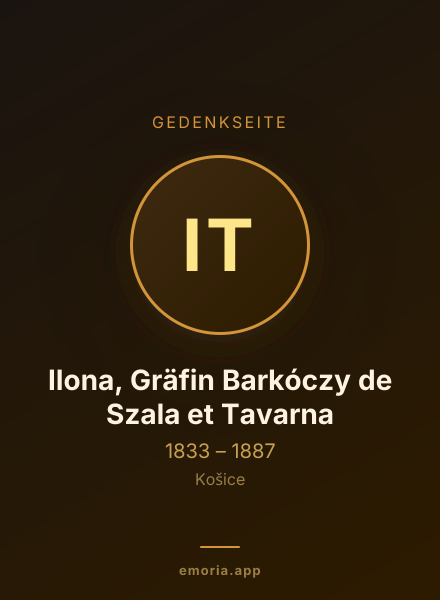 Gedenkportrait von Ilona, Gräfin Barkóczy de Szala et Tavarna