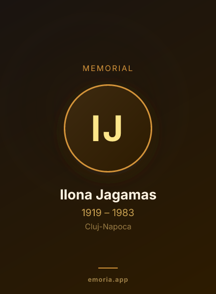 Memorial portrait of Ilona Jagamas