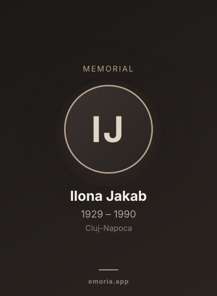 Memorial portrait of Ilona Jakab