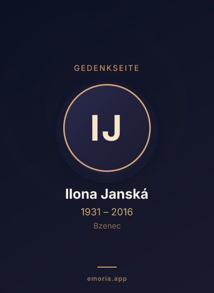 Gedenkportrait von Ilona Janská