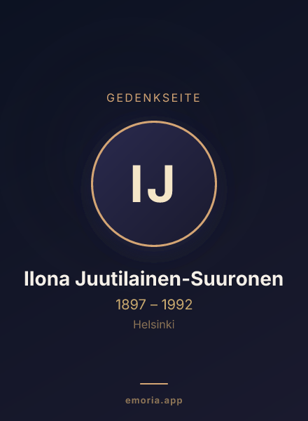 Gedenkportrait von Ilona Juutilainen-Suuronen
