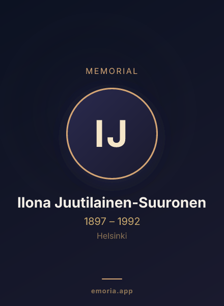 Memorial portrait of Ilona Juutilainen-Suuronen