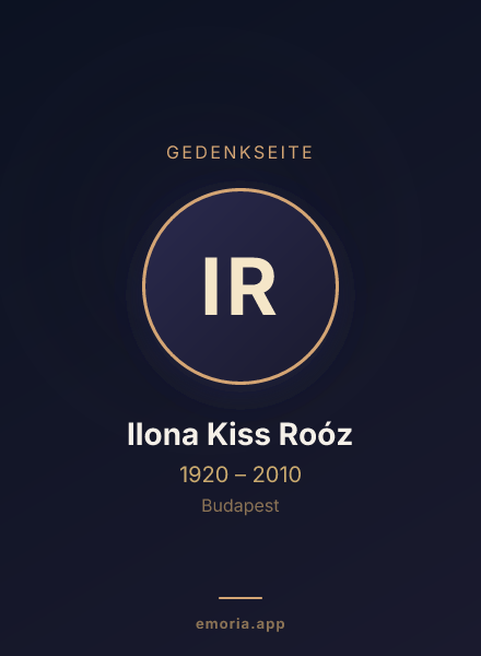 Gedenkportrait von Ilona Kiss Roóz