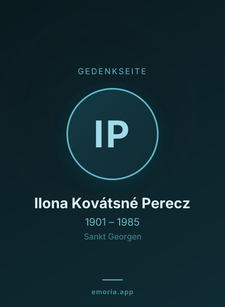 Gedenkportrait von Ilona Kovátsné Perecz