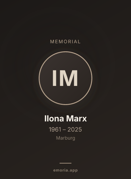Memorial portrait of Ilona Marx