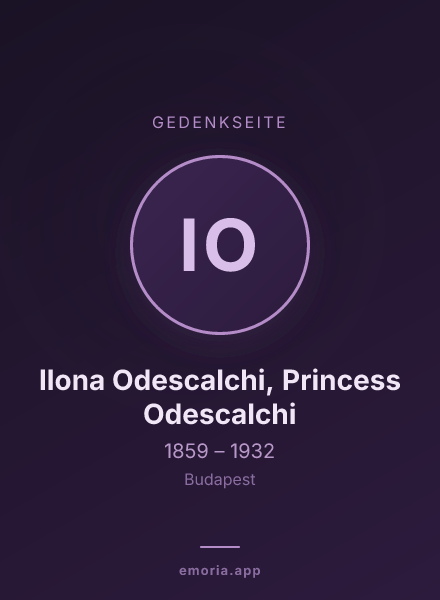 Gedenkportrait von Ilona Odescalchi, Princess Odescalchi