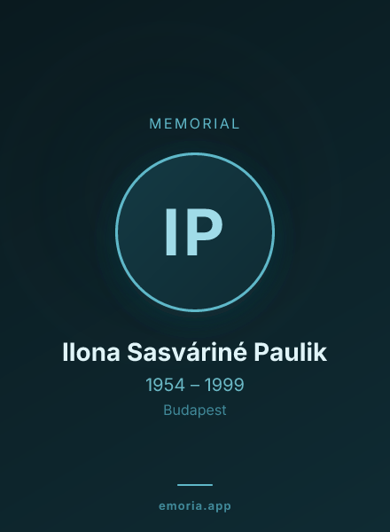 Memorial portrait of Ilona Sasváriné Paulik