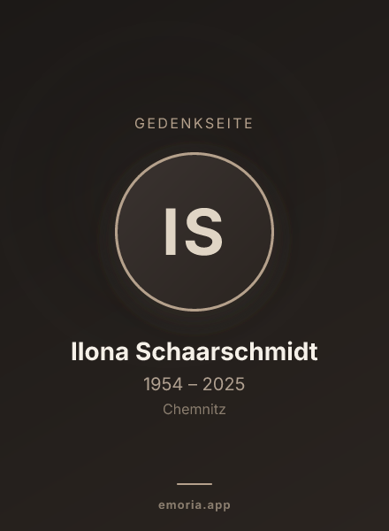Gedenkportrait von Ilona Schaarschmidt