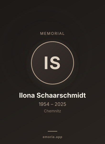 Memorial portrait of Ilona Schaarschmidt