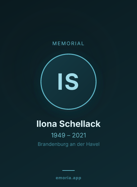 Memorial portrait of Ilona Schellack