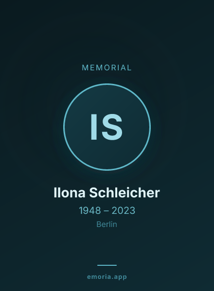 Memorial portrait of Ilona Schleicher