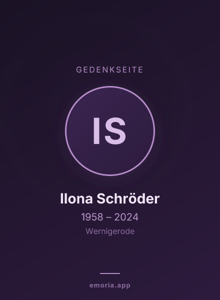 Gedenkportrait von Ilona Schröder