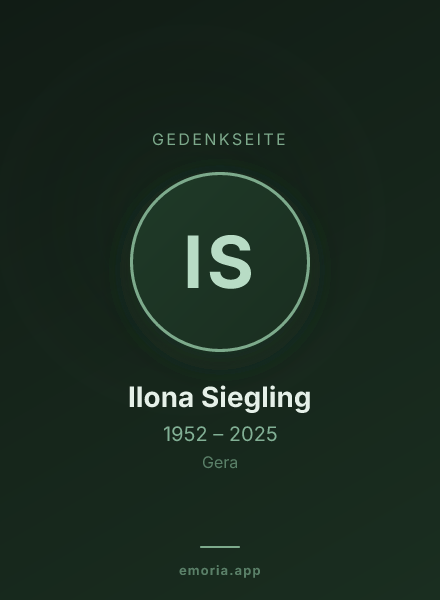 Gedenkportrait von Ilona Siegling