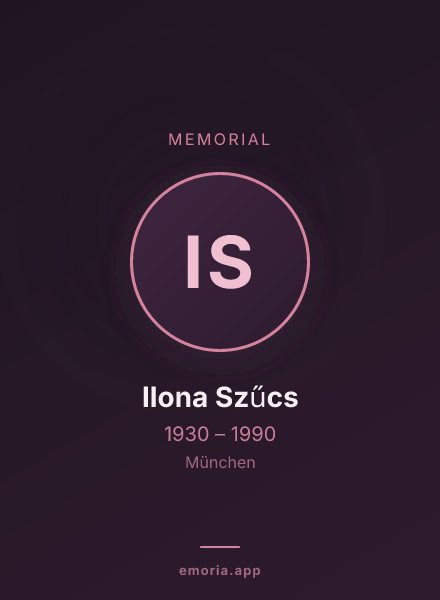 Memorial portrait of Ilona Szűcs
