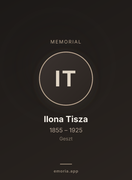 Memorial portrait of Ilona Tisza