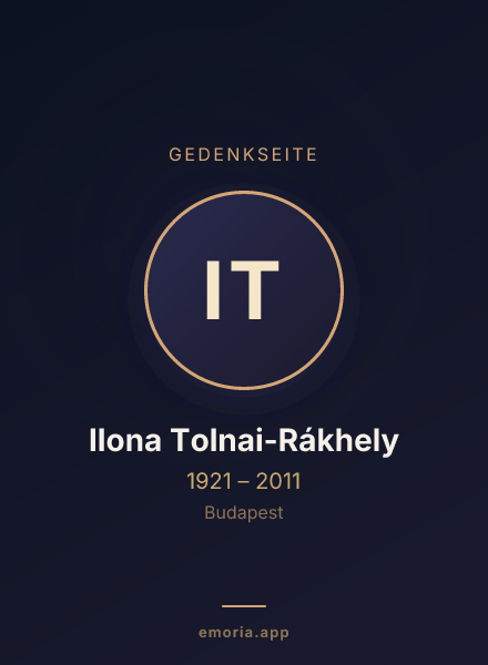 Gedenkportrait von Ilona Tolnai-Rákhely