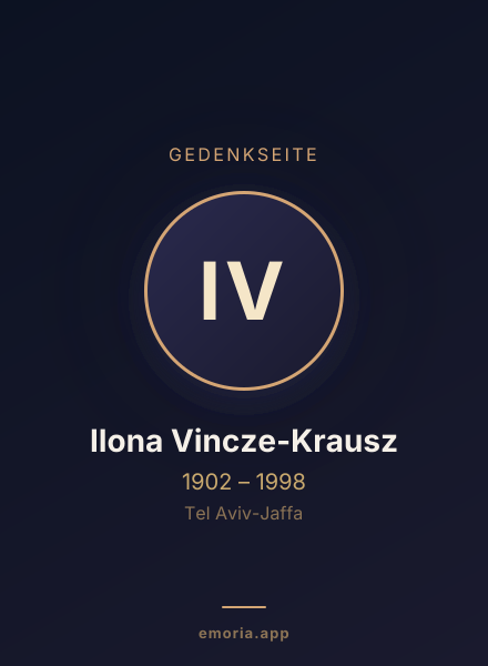 Gedenkportrait von Ilona Vincze-Krausz