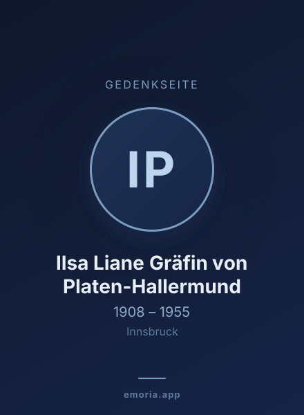 Gedenkportrait von Ilsa Liane Gräfin von Platen-Hallermund