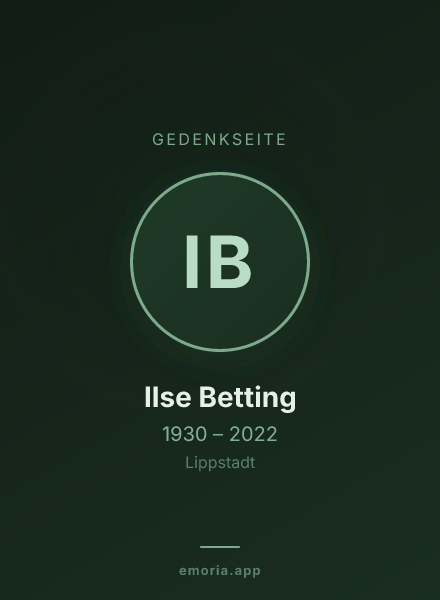 Gedenkportrait von Ilse Betting