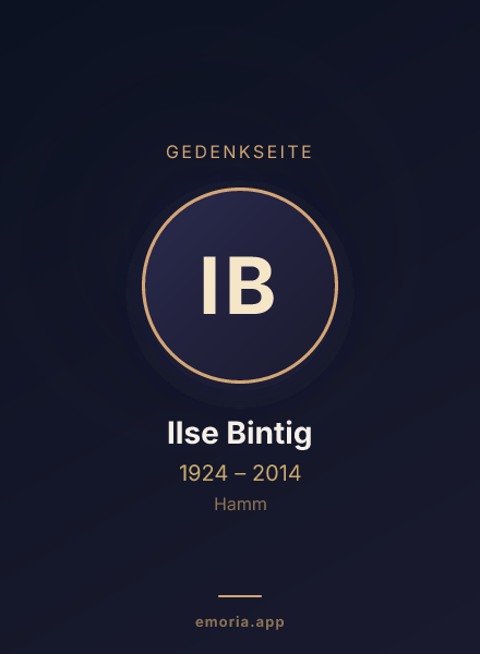 Gedenkportrait von Ilse Bintig