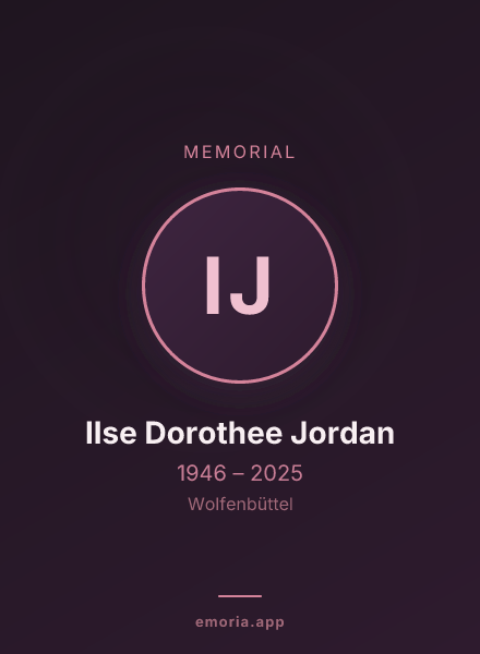 Memorial portrait of Ilse Dorothee Jordan