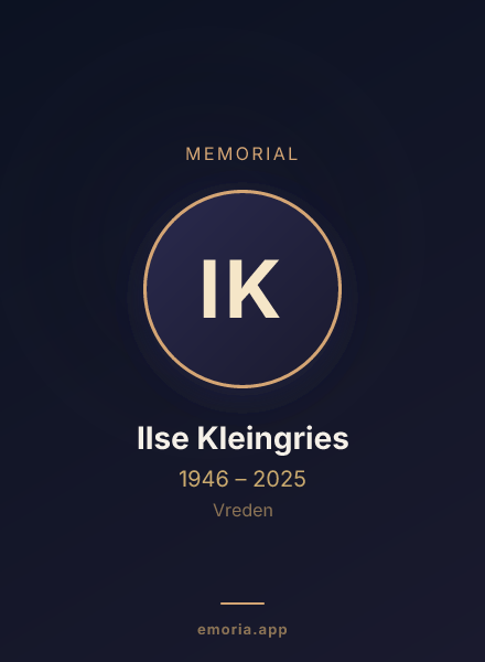 Memorial portrait of Ilse Kleingries