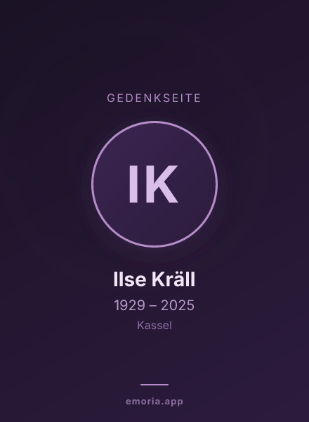 Gedenkportrait von Ilse Kräll