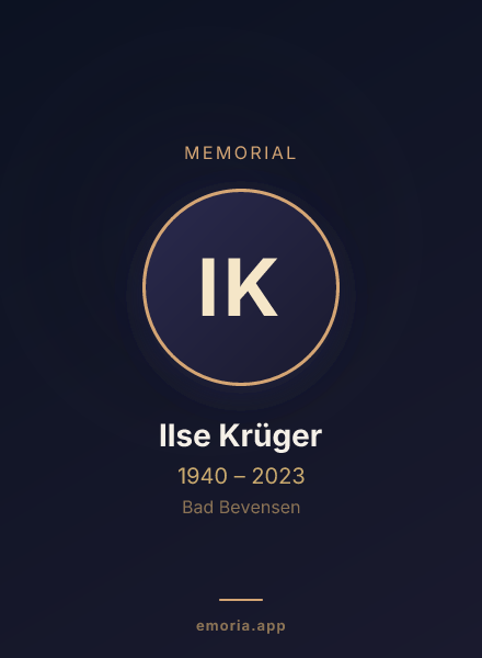 Memorial portrait of Ilse Krüger