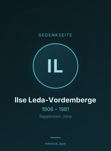 Gedenkportrait von Ilse Leda-Vordemberge