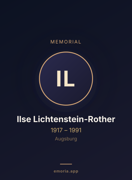 Memorial portrait of Ilse Lichtenstein-Rother