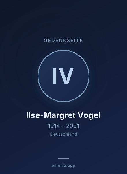 Gedenkportrait von Ilse-Margret Vogel