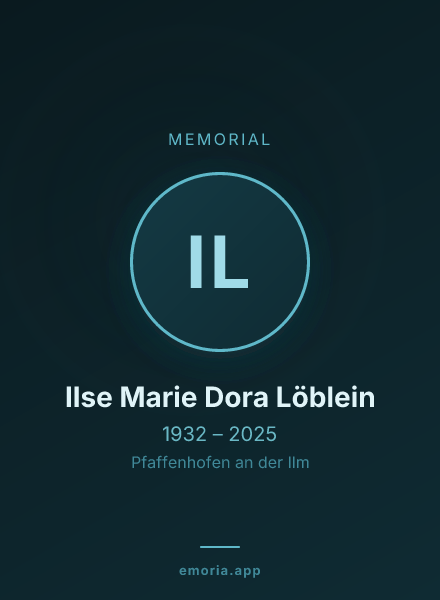 Memorial portrait of Ilse Marie Dora Löblein