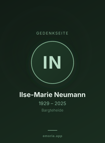 Gedenkportrait von Ilse-Marie Neumann