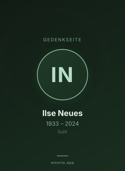 Gedenkportrait von Ilse Neues