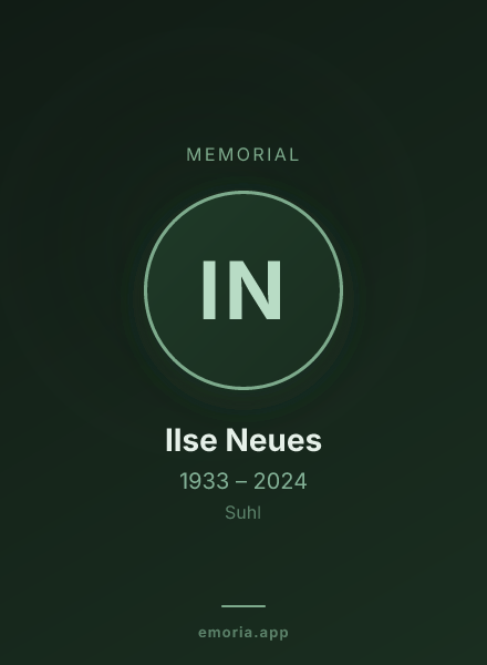 Memorial portrait of Ilse Neues