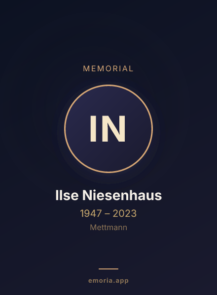 Memorial portrait of Ilse Niesenhaus