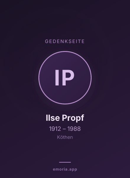 Gedenkportrait von Ilse Propf