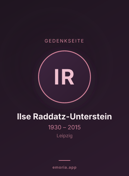 Gedenkportrait von Ilse Raddatz-Unterstein