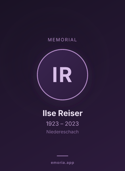 Memorial portrait of Ilse Reiser